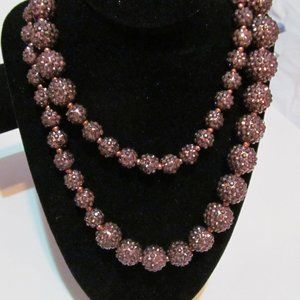 VTG Kenneth J Lane long glitzy ball necklace signed